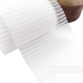 Pliszírozott lószőr szalag 10 cm széles - WHITE (fehér)